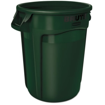Image for Rubbermaid Brute 32 Gallon Dark Green Round Trash Can from HD Supply