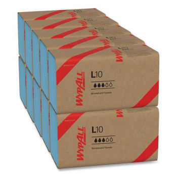 WypAll L10 Generalclean Windshield Towels, 10 Packs-Carton