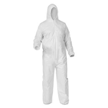 Kleenguard A35 Coveralls, Hooded, X-Large, White, Carton Of 25