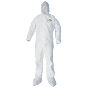 Kleenguard A40 Cuff, Ankle, Hood And Boot Coveralls,x-Large, White, Carton Of 25