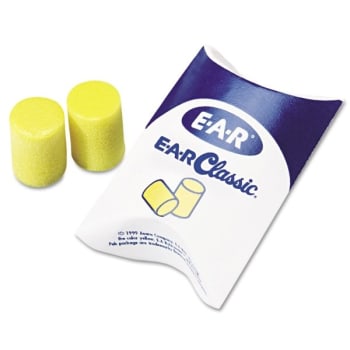 3M E·A·R Classic Earplugs, Pillow Paks, Uncorded, PVC Foam, Yellow, Box Of 400