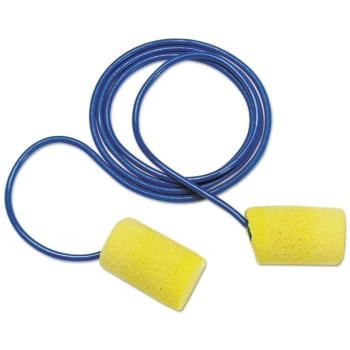Image for 3M E·A·R Classic Earplugs, Corded, PVC Foam, Yellow, 200 Pairs/Box from HD Supply