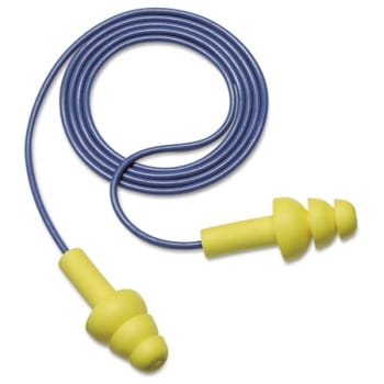 3m E·a·r Ultrafit Earplugs, Corded, Premolded, Yellow, (100-Box)
