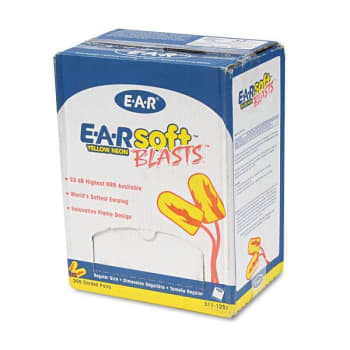 Image for E-A-Rsoft Blasts Earplugs, Corded, Foam, Yellow Neon, 200 Pairs/Box from HD Supply
