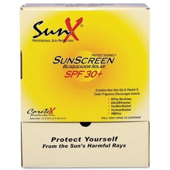 Image for Sunx Spf30 Sunscreen, Single Dose Pouch, (100-Box) from HD Supply