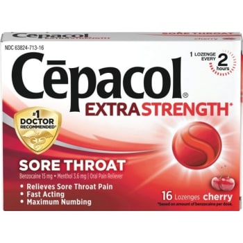 Image for Cepacol Exta Strength Sore Throat Lozenge, Cherry, 16/Box, 24 Boxes/Carton from HD Supply