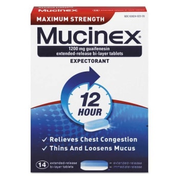 Image for Mucinex Maximum Strength Expectorant Tablets Box Of 14 from HD Supply