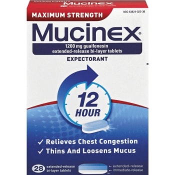 Image for Mucinex Maximum Strength Expectorant, 28 Tablets/Box from HD Supply