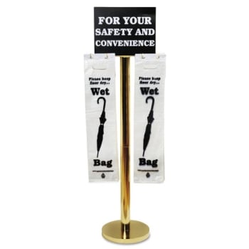 Image for Tatco Wet Umbrella Bag Stand, 16w x 12d x 54-1/2h, Brass-Plated Metal from HD Supply