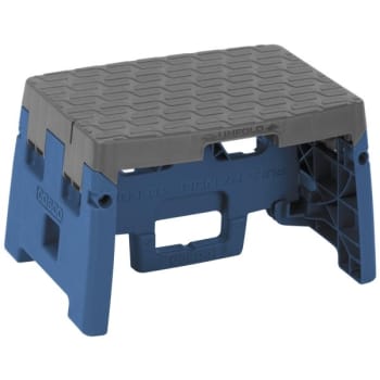 Image for Cosco One-Step Folding Step Stool, 300 lb, 8 1/2" Working Height, Blue/Gray from HD Supply