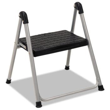 Image for Cosco Folding Step Stool, 1-Step, 200lb, 9-9/10" Working Height, Platinum/Black from HD Supply