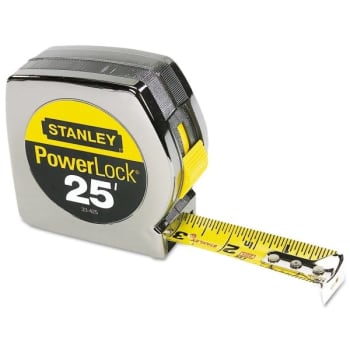 Image for Stanley Powerlock Ii Power Return Rule, 1" X 25ft, Chrome/yellow from HD Supply