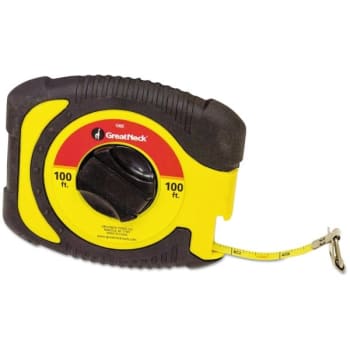 Image for Great Neck English Rule Measuring Tape, 3/8" X 100ft, Steel, Yellow from HD Supply