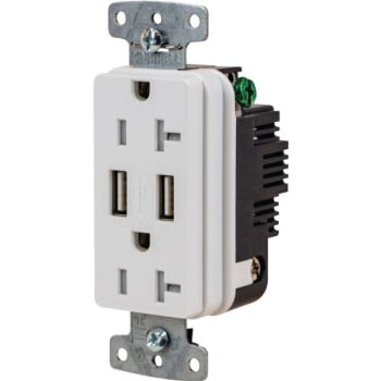 Image for Hubbell® 20 Amp 125 Volt Decorator Duplex Standard Outlet (White) from HD Supply