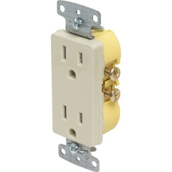 Image for Hubbell® 15 Amp 125 Volt Self-Grounding Residential Decorator Straight Blade Duplex Standard Outlet (Ivory) from HD Supply