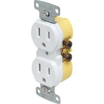 Image for Hubbell® 15 Amp 125 Volt Self-Grounding Residential Straight Blade Duplex Standard Outlet (White) from HD Supply