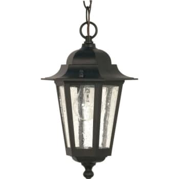 Image for Satco® Nuvo Cornerstone 7 x 12.63 in. 1-Light Outdoor Lantern (Seeded) (Textured Black) from HD Supply