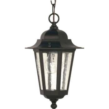 Image for Satco® Nuvo Cornerstone 7 X 12.63 In. 1-Light Outdoor Lantern (Clear Seeded) (Textured Black) from HD Supply