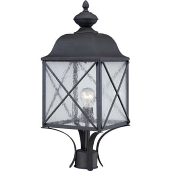 SATCO® Nuvo Textured Black Wingate 1-Light Outdoor Post Fixture, Clear Seed Glass