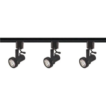 Image for Satco® Nuvo Black Three-Light Mr16 Line Voltage Gimbal Ring Track Kit from HD Supply