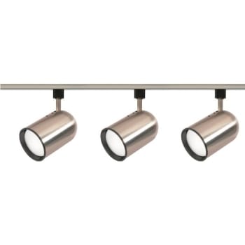 Satco® Nuvo Brushed Nickel Three-Light R30 Bullet Cylinder Track Kit