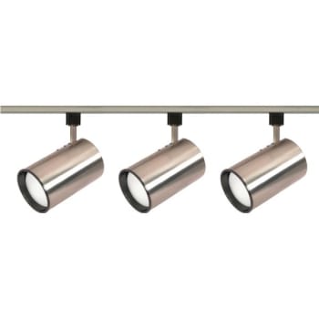 Image for Satco® Nuvo Brushed Nickel Three-Light R30 Straight Cylinder Track Kit from HD Supply