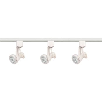 Image for Satco® Nuvo White Three-Light Mr16 Line Voltage Gimbal Ring Track Kit from HD Supply