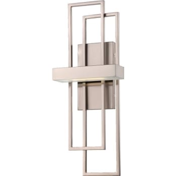 SATCO® Nuvo Brushed Nickel Frame LED Wall Sconce With Frosted Glass