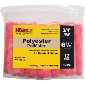 Whizz 44230 6-1/2" Pink Polyester 3/4" Nap Mini Roller, Package Of 12