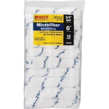 Whizz 25618 6" Microfiber Blue Stripe 3/4" Nap Mini Roller, Package Of 10