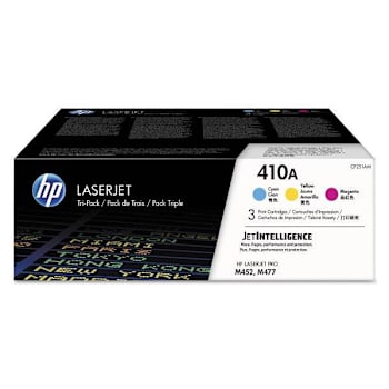 Image for HP 410a, (Cf251a-M) 3-Pack Cyan/Magenta/Yellow Original Laserjet Toner Cartridges from HD Supply