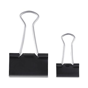 Universal Binder Clips-Storage Tub 50 Small 10 Medium Black/Silver Package Of 60