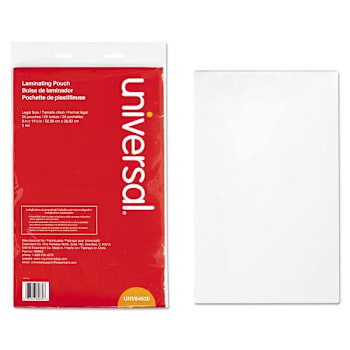 Universal Laminating Pouches 3 Mil 9"X14.5" Gloss Clear Package Of 25