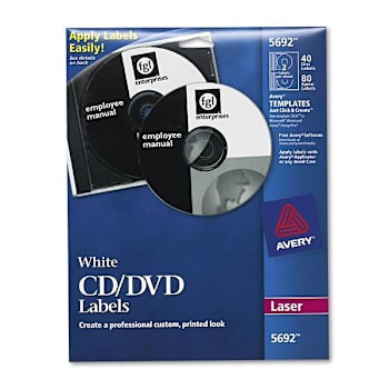 Avery Laser Cd Labels Matte White Package Of 40