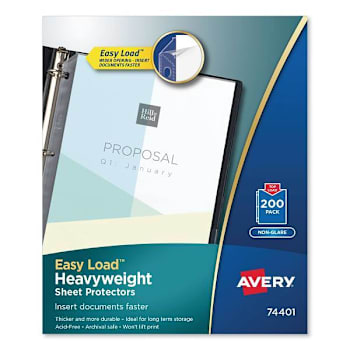 Avery Top-Load Poly Sheet Protectors Heavyweight Letter Nonglare Package Of 200