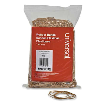 Universal Rubber Bands Size 19 0.04" Gauge Beige 1 Lb Bag Package Of 1240