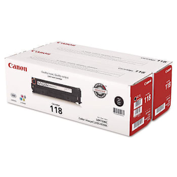 Image for Canon 118 Toner 3,400 Page-Yield Black Package Of 2 from HD Supply