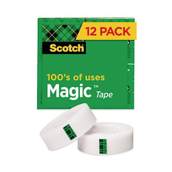 Image for Magic Tape Value Pack, 1" Core, 0.75" X 83.33 Ft, Clear, 12/Pack from HD Supply
