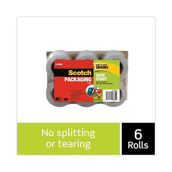 Image for Sure Start Packaging Tape For Dp1000 Dispensers, 1.5" Core, 1.88" X 75 Ft, Clear, 6/Pack from HD Supply