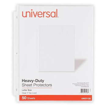 Universal Top-Load Poly Sheet Protectors Heavy Gauge Clear Package Of 50