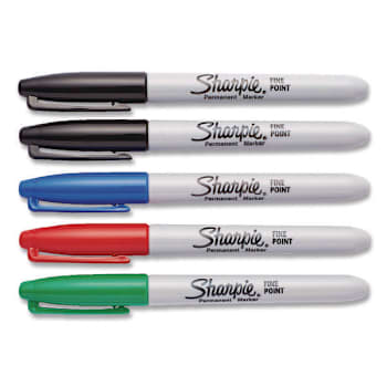 Sharpie Fine Bullet Tip Permanent Marker Fine Assorted Ink Colors Package Of 5