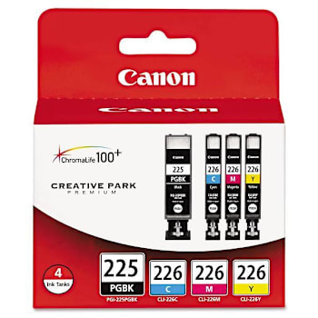 Image for Canon Pgi-225 Cli-226 Ink Cyan/Magenta/Pigment Black/Yellow Package Of 4 from HD Supply