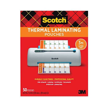 Scotch Laminating Pouches 3 Mil 9"X11.5" Gloss Clear Package Of 50