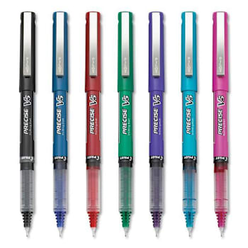Image for Pilot V5 Rollerball Pen Extra-Fine 0.5 Mm Asst Ink/Barrel Colors Package Of 7 from HD Supply