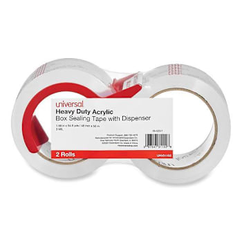 Image for Universal Heavy-Duty Acrylic Box Seal Tape-Dispenser 3" Core Clear Package Of 2 from HD Supply