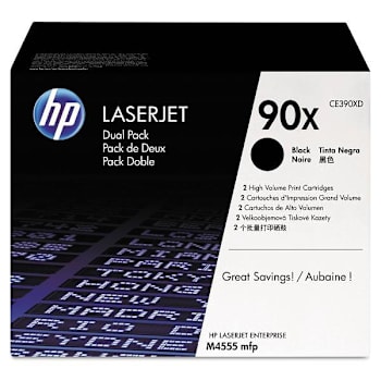 Image for HP 90x High-Yield Black Original Laserjet Toner Cartridges Package Of 2 from HD Supply