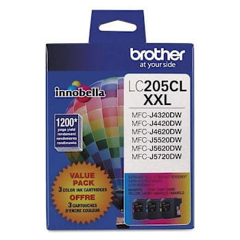 Brother Innobella Super High Yield Ink 1,200 Pg Cyan/Magenta/Yellow Package Of 3