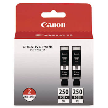 Image for Canon Pgi-250xl Chromalife100+ High-Yield Ink 500 Page-Yield Black Package Of 2 from HD Supply