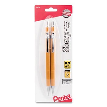 Image for Pentel Sharp Mechanical Pencil .9 Mm Hb #2 Black Lead Yellow Barrel Package Of 2 from HD Supply