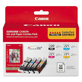 Image for Canon 220/Cli221 Chromalife100+ Ink/Paper Black/Cyan/Magenta/Yellow Package Of 4 from HD Supply